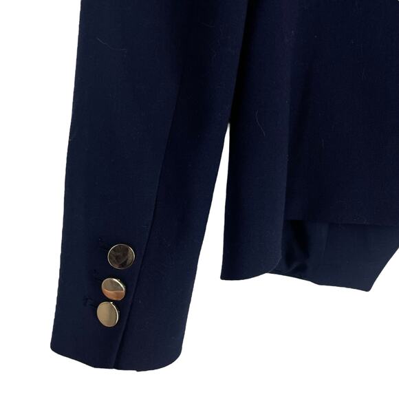Ann Taylor LOFT Double Breasted Gold Button Blazer Jacket Navy Size 2 - Picture 7 of 8